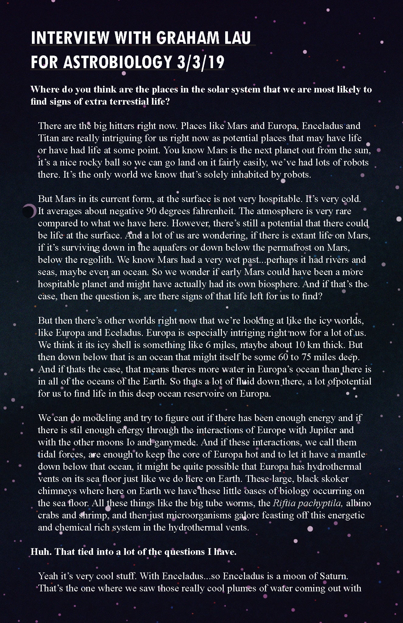 Astrobiology #1: Behind the Scenes, 150 pages, digital